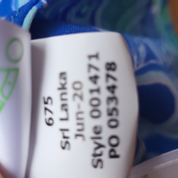 Lilly Pulitzer Marilina Blue and Green Women's Top XS - Picture 4 of 4